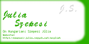 julia szepesi business card